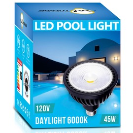 LED Pool Light Bulb,45W 120V 6000K Daylight White LED Pool Lights for Inground Pool，E26 Base Swimming Pool Light Bulb Replacement for Pentair Hayward（Not 12V）