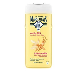 Le Petit Marseillais Crema de ducha extra suave con leche de vainilla, hidratante y nutritiva para el cuerpo francés pH neutro para la piel, 21.9 fl. 
