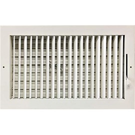 12" x 8" Adjustable Blade Sidewall Ceiling Register Vent Cover Diffuser Heavy Duty Stamped Steel (Listed Size is for Duct Opening or Inside Measurement)