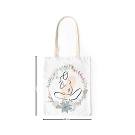 Le Jardin du Lin Printed Shopping Bag, Reusable Bag, Foldable, Fabric Bag with Two Long Handles, Size: 48 x 55 cm