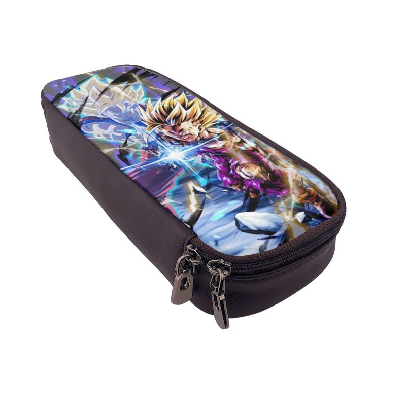 Doragonboru Pen Case, Large Capacity, Pencil Case, Multi-functional, Stylish, Leather,