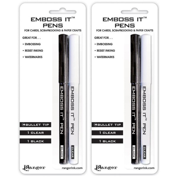 2-Pack - Ranger EMP20653 Inkssentials Embossing Pens, 2/Pack, Black And Clear