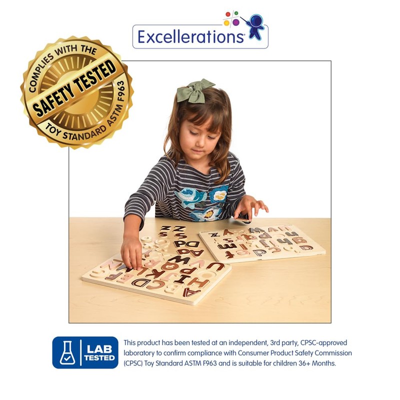 Excellerations WoodWonders? Alphabet Puzzles Natural - Set of 2