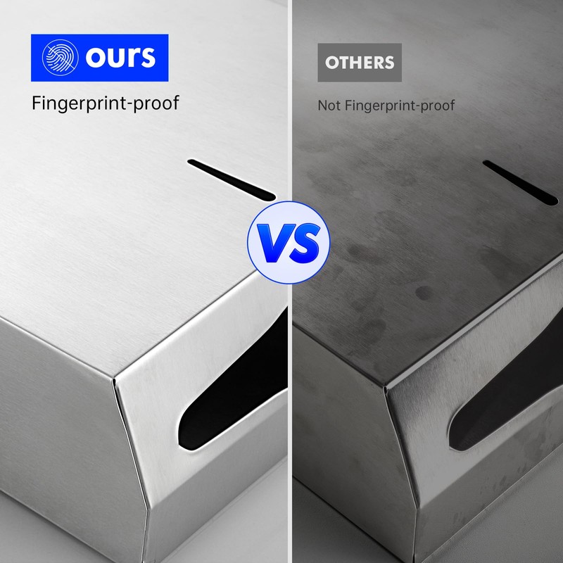 Paper Towel Dispenser Wall Mount Commercial, Brushed Stainless Steel &
