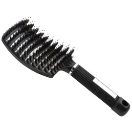 Professional Curved Ventilated Hair Brush Black for Massage Detangling Wet and Dry Hair Suitable for Any Styling