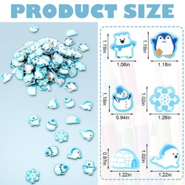 Tenare 150 Pcs Winter Animal Mini Erasers Mini Eraser Assortment Snowflake Snowman Bear Penguin Mini Erasers for Kids Christmas Winter Party Favors Goody Bag Filler (Winter Animal)