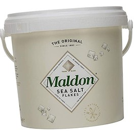 Maldon Salt Company Maldon Salt, Sea Salt Flakes, Resealable Tub, Kosher, Natural, Handcrafted, Gourmet, Pyramid Crystals, 3.08 Pound (1.4 kg)