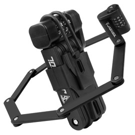 JAGASOL Heavy Duty Anti-Theft Folding Bike Lock, Combination Fold Chain Lock for Bicycle Scooter Motorcycle, 0.8 Inches Wide 0.3 Inches Thick Alloy Steel, Anti-Pinch, Anti-Crush, Anti-Saw, 85 cm