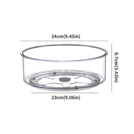 Plastic Turntable for Kitchen/Bathroom, Pantry, Refrigerator, Cabinets or Counter Organisation, Fully Rotating Food Organiser 9 ene Wedding Gifts (Clear, One Size)