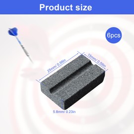 PHMING Set of 6 Dart Whetstones, Dart Sharpening Stone for Metal Darts, Dart Sharpener with Grooves for Steel Darts & Care Tools