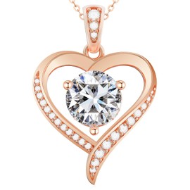 Kuladely Heart Pendent Necklaces for Women, 1-3ct Moissanite Necklace with I love U Engraving - Anniversary Birthday Gifts for Women Her Wife Girlfriend Mom, 925 Silver Jewelry