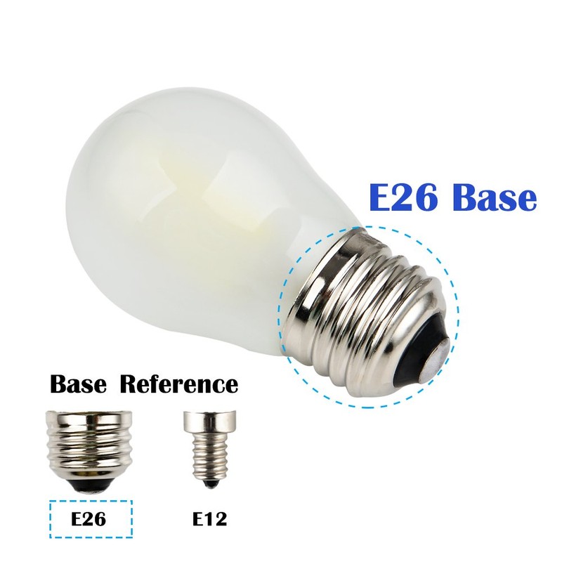 OPALRAY A15 Style Mini Globe Bulb, Frosted Glass Housing, Cool