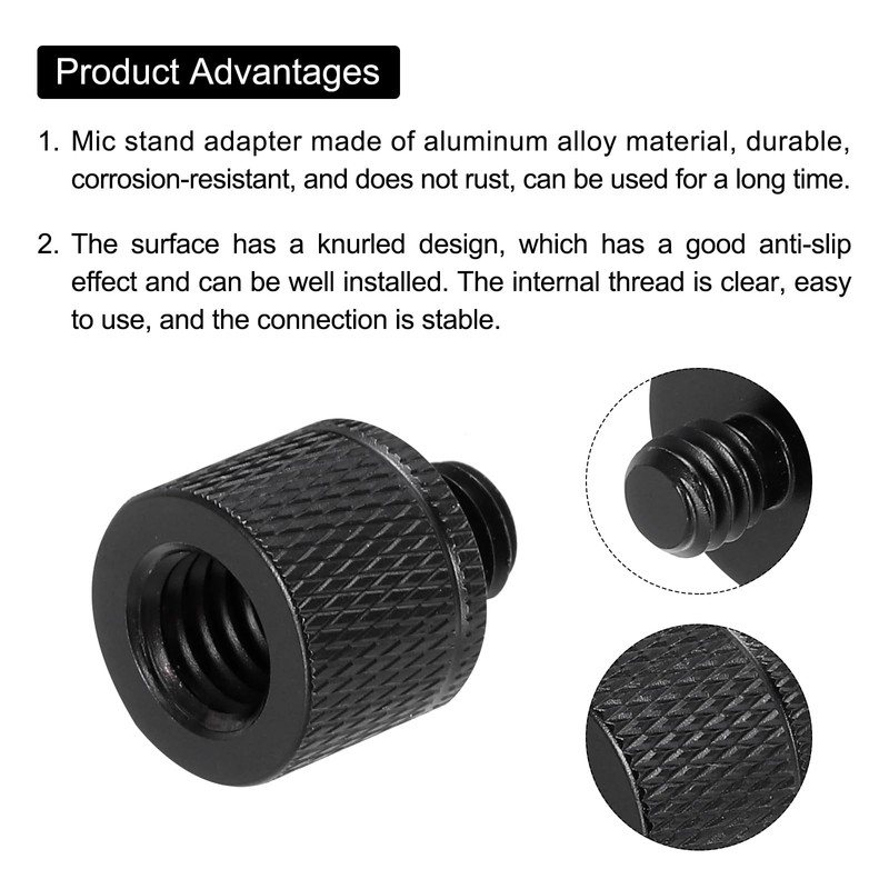 QUARKZMAN 4 Piece Microphone Stand Adapter 3/8 Female to M8