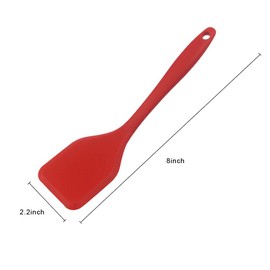 2 Pieces Mini Spatula Small Spatula Brownie Serving Set Flexible Nonstick Silicone Red Serve Slotted Spatula Turner for Cooking, Baking & Flipping Eggs