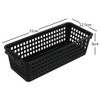 Gitany Black Plastic Baskets Set of 6, Rectangle Slim Storage