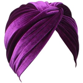 MIMIKRY Women's Velvet Turban Hat Diva 20s Fortune Teller Colour: Purple