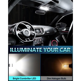 Combriller 194 LED Bulb White 168 LED Bulb Super Bright T10 175 2825 W5W Bulb for Car Dome Map Door Courtesy License Plate Lights CANBUS Error Free, Pack of 2