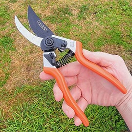 HOSS Pruning Shears | Heavy-Duty Pruning Shears with Non-stick Blade Coating | Right or Left-Handed