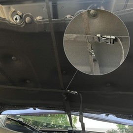 Black Car Cover 3.3X5FT/6X7FT 100 Percent Polyester,Engine Flag, Elastic Fabrics Can be Washed,Car Bonnet Banner (3.3X5FT)