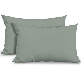 GC GAVENO CAVAILIA Super Soft Pillow Cases 2 Pack - Anti Allergic & Breathable Polycotton Pillow Covers with Envelop Closure - Washable Standard Pillowcases (50x75cm) - Duck Egg