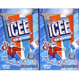 Icee BLUE RASPBERRY Singles to Go (2 Boxes) 6 Packets Each