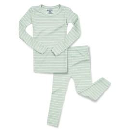 AVAUMA Conjunto de pijama con estampado de rayas para bebés y niñas, ajuste cómodo, para el estilo de la vida diaria, L-menta, 12-24 Meses