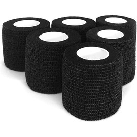 Camo Wrap Tapes Camouflage Form Wrap 1.96'' x 177''  -Adhesive Protective Bandage for Flashlights,Bicycle - Color: Black, Size: 6 Rolls