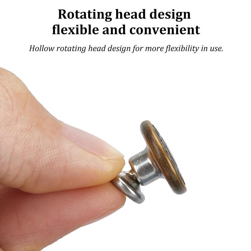 16 pcs Jeans Button Replacement, No Sewing/Tools Needed. Install by