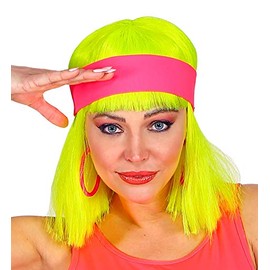 shoperama 80s Neon Headband 80's Trash Costume Accessory Aerobics Gymnastics Sports Colour: Pink