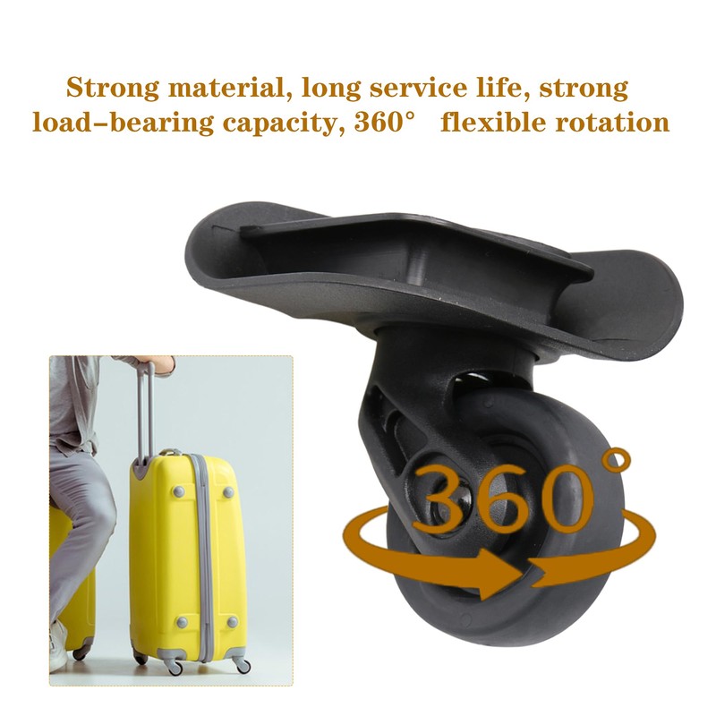 1 Pair Replacement Wheels 360 Swivel Suitcase Casters for Luggage