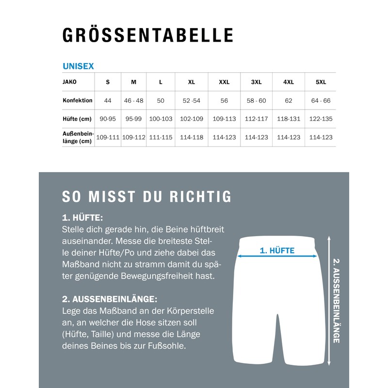 Jako Basic 2.0 Unisex Shorts, blue, xxl