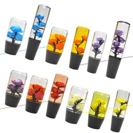 JINGLING Underwater Flower Shift Knob, Water Flower, Crystal, Gear Knob, Universal for AT MT Cars, Compatible with Domestic Cars, Custom, 3 Types of Adapters, 1 Piece, Blue, 7.9 inches (20 cm)