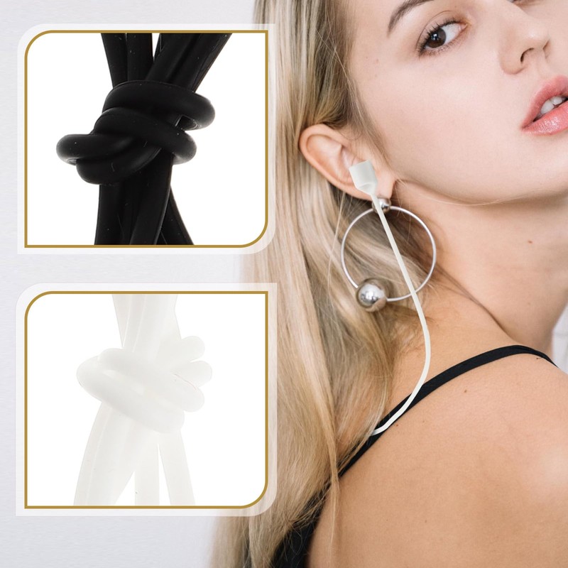 TEHAUX 4Pcs Portable Lost Hanging Rope for Earphones Magnetic Suction