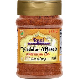 Rani Vindaloo Curry Masala Indian Spice Blend 3oz (85g) PET Jar ~ All Natural | Salt Free | Vegan | Gluten Friendly| NON-GMO | Kosher | No colors | Indian Origin