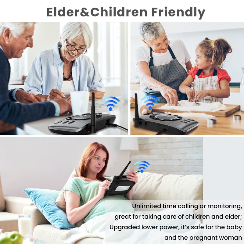 Hands-Free Two Way Intercoms Wireless for Home Business, Wuloo Upgrade