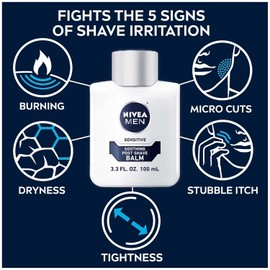 NIVEA MEN Sensitive Shaving Set for Men with Vitamin E, Pro-Vitamin B5 and Chamomile Extract, Shave Gel for Sensitive Skin, 7 Oz Can + Soothing Post Shave Balm, 3.3 Fl Oz Bottle