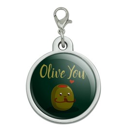 GRAPHICS & MORE Olive You I Love You Funny Chrome Plated Metal Pet Dog Cat ID Tag - Large