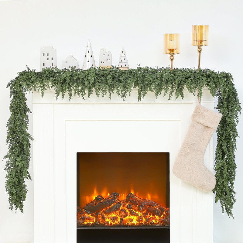 1 Pcs 12 ft Artificial Cedar Garland for Christmas