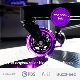 The Office Oasis Original Roller Style Office Chair Wheels (As Seen On PBS) - Smooth & Quiet Casters - Safe for Hardwood Floors & Carpet - Easy Installation with Universal Fit - Set of 5 - Purple