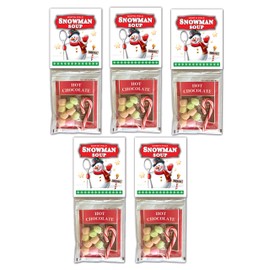 5 Pack - Christmas Snowman Soup Kit - Hot Chocolate, Funny, Novelty Party Favor, Kids, Stocking Stuffer