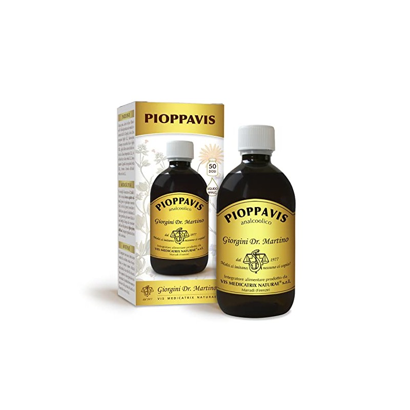 Dr Giorgini Integratore Alimentare, PIOPPAVIS Liquido Analcoolico - 500 ml