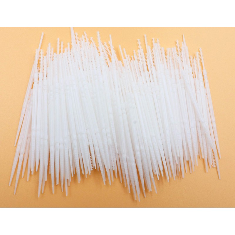 LBY Plastic Toothpicks, Interdental Toothpicks with Brush and Flat Rhombus
