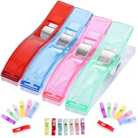 30X Wonder Clips Big 56mm - Upgraded Multipurpose Sewing Crafts Fabric Quilting Crochet Plastic Knitting Multicolored Red Yellow Green Purple