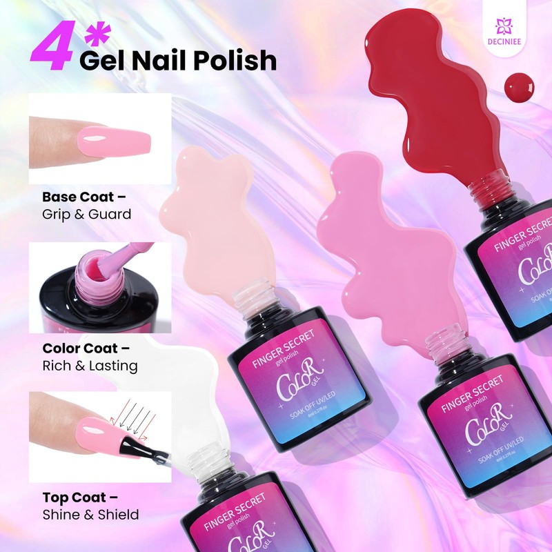 Nail Kit for Beginners with Everything in a Pink Gift