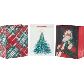 Christmas Gift Bags Large with Handles 3 Pack