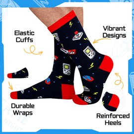 sockfun Gaming Socks for Men - Gaming Stocking Stuffers, Video Game Gift for Husband