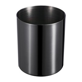 luvtree Black Stainless Steel Pencil Holder，Desktop Pen Cup，Desk Stationery Organizer，Makeup Organiser Brush Holder，Vanity Desktop Bathroom Countertop Accessories，Mini Flower Jar.