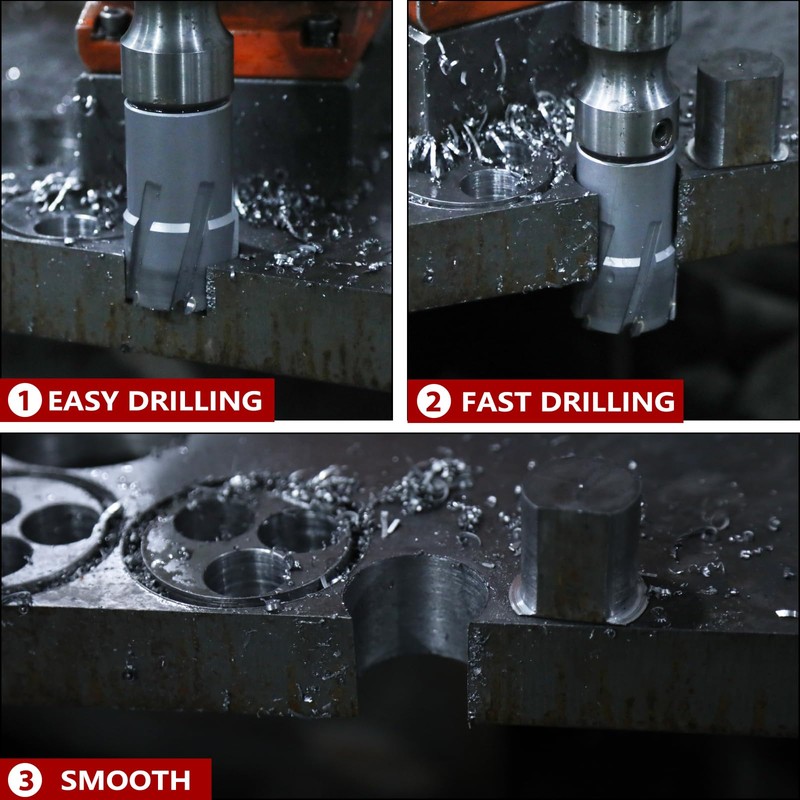 GRIXLEN 1-1/2" x 1-3/8" Annular Cutter with Weldon Shank,Carbide Tip