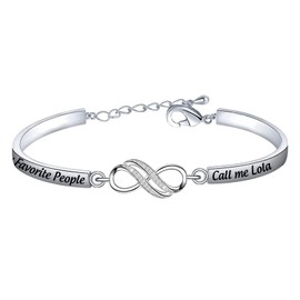 BEKECH Filipino Grandmother Lola Bracelet My Favorite People Call Me Lola Infinity Pendant Jewelry (Lola Silver)