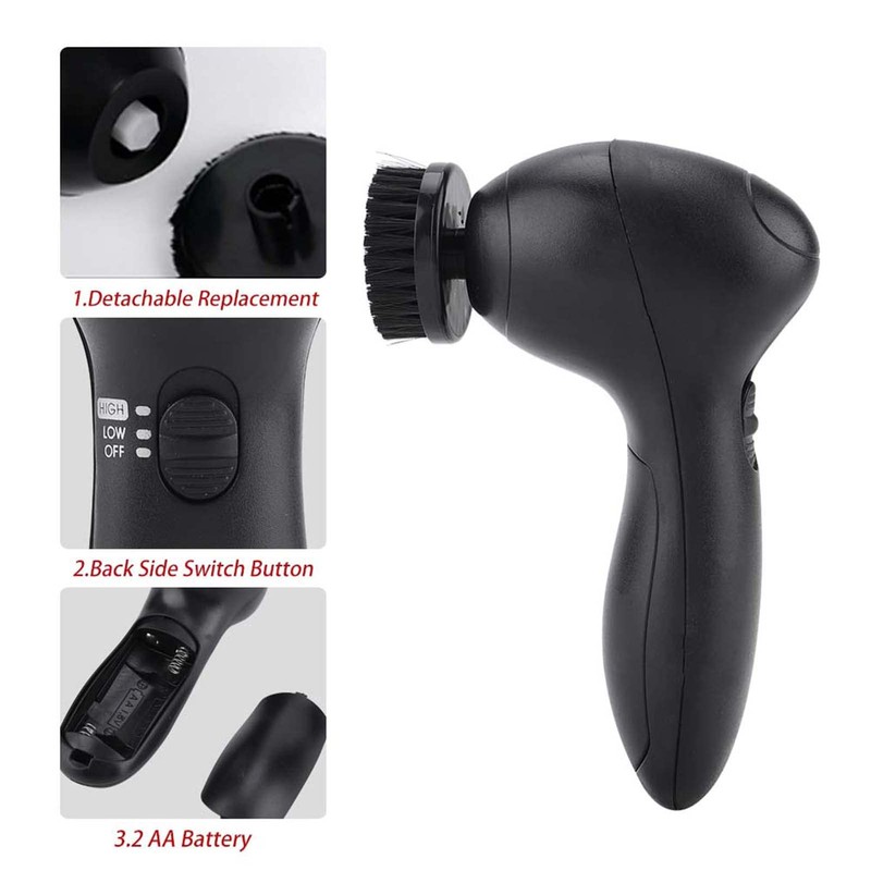 Electric Shoes Polisher, Light Weight Black Plastic Leather Electric Brushes,
